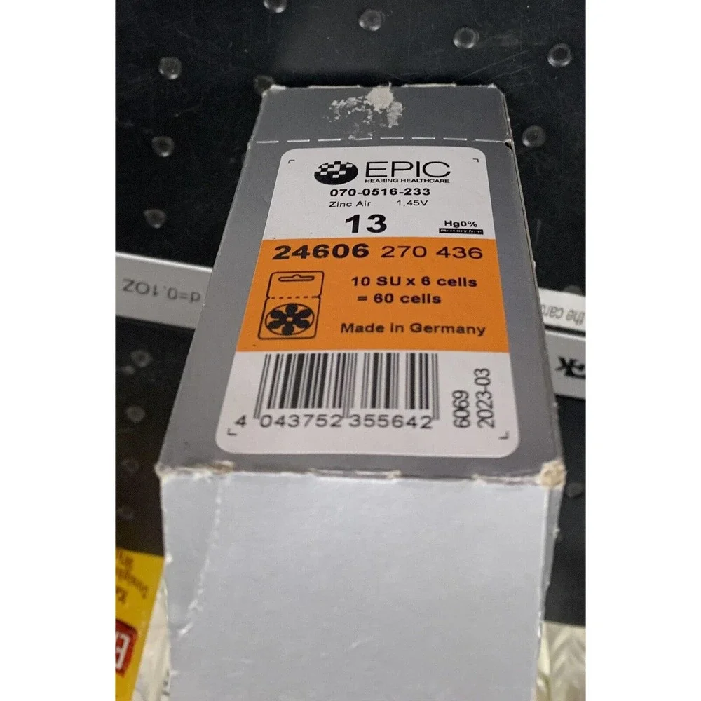 EPIC Hearing Healthcare Batteries 9×6packs Lot #6069 54 Total Zinc Air 13 NOS